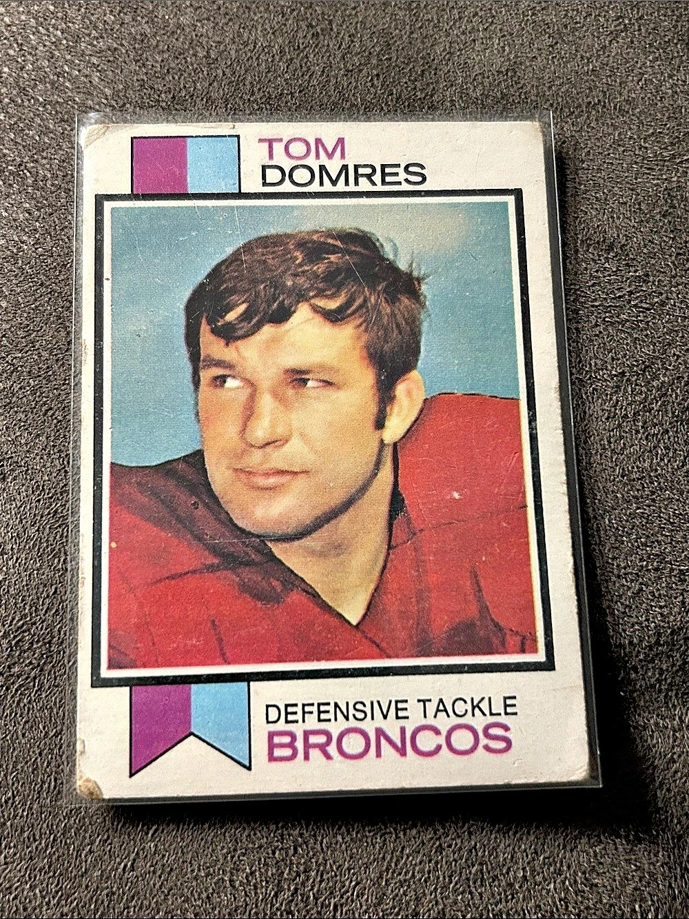 1973 Topps Tom Domres Rookie Denver Broncos Football Card #386